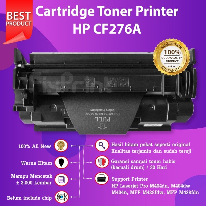 FixPrint Cartridge Toner Compatible CF276A 76A Printer Laserjet Pro M404dn M404dw M404n Tanpa Chip R
