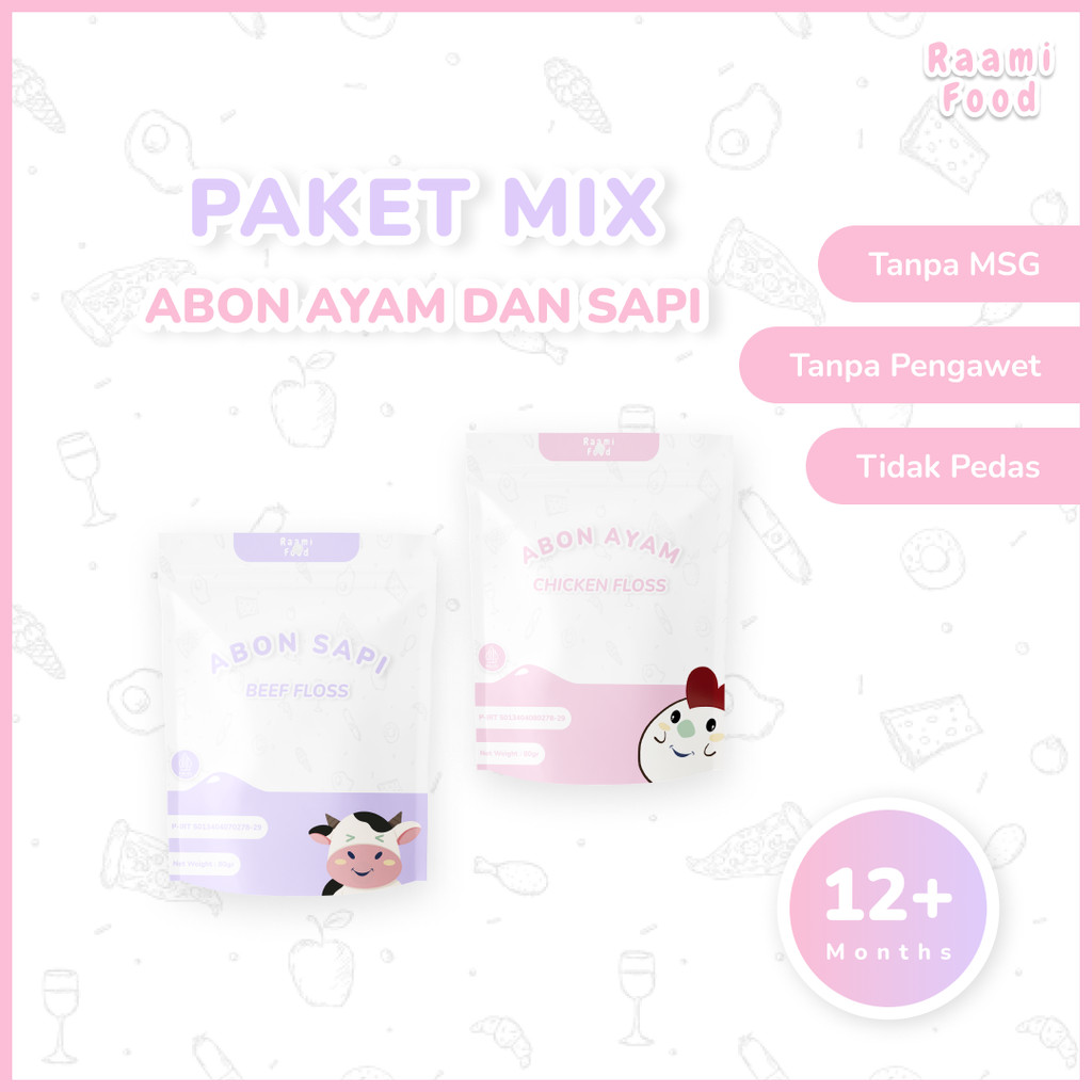 

Raami Food Abon Sapi Anak Premium Penambah Nafsu Makan Tanpa MSG Tanpa Pengawet Mix 2 pcs