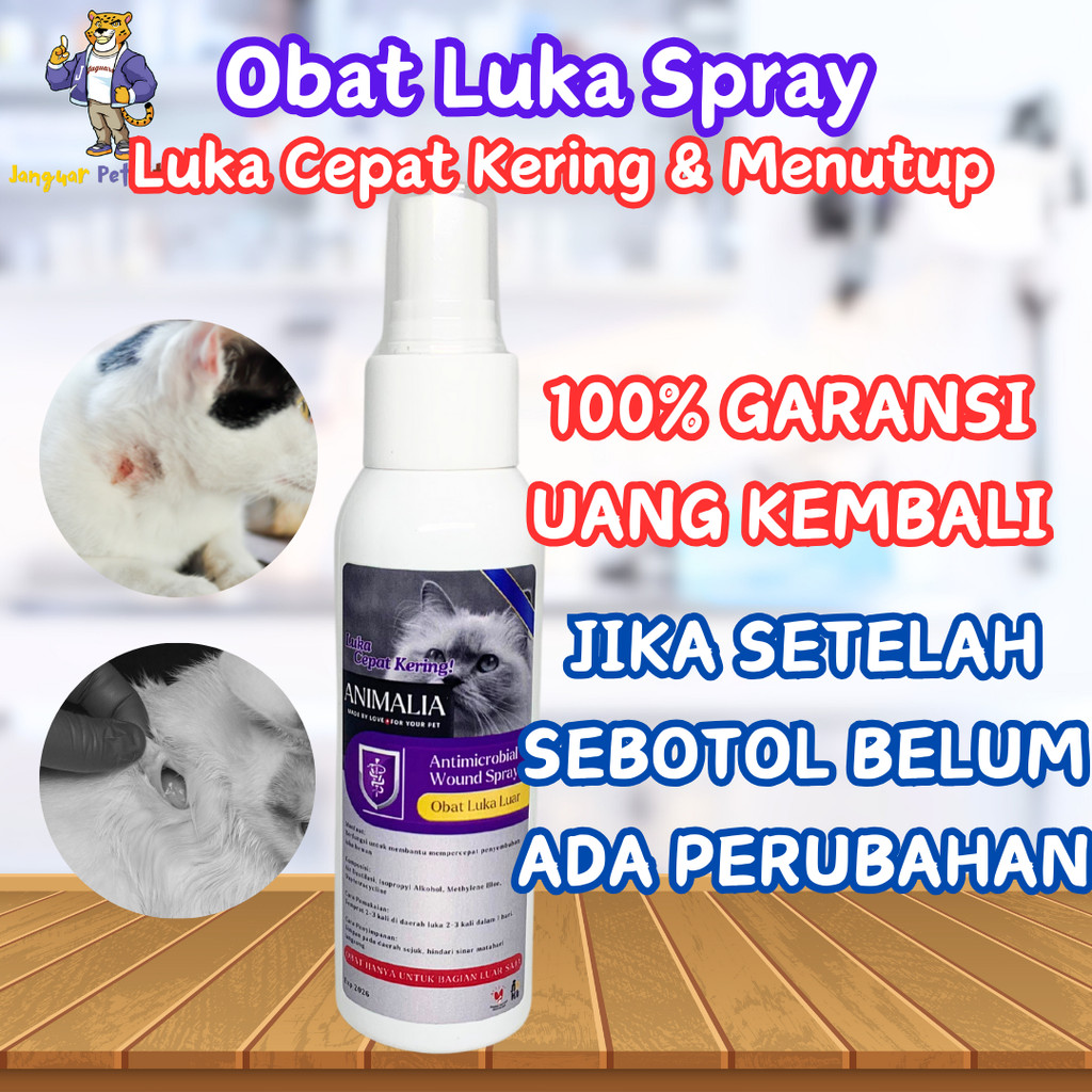 OBAT SPRAY LUKA KUCING 100ML MENGOBATI SEMUA JENIS LUKA LUAR PADA KUCING SEPERTI LUKA BASAH LUKA KER