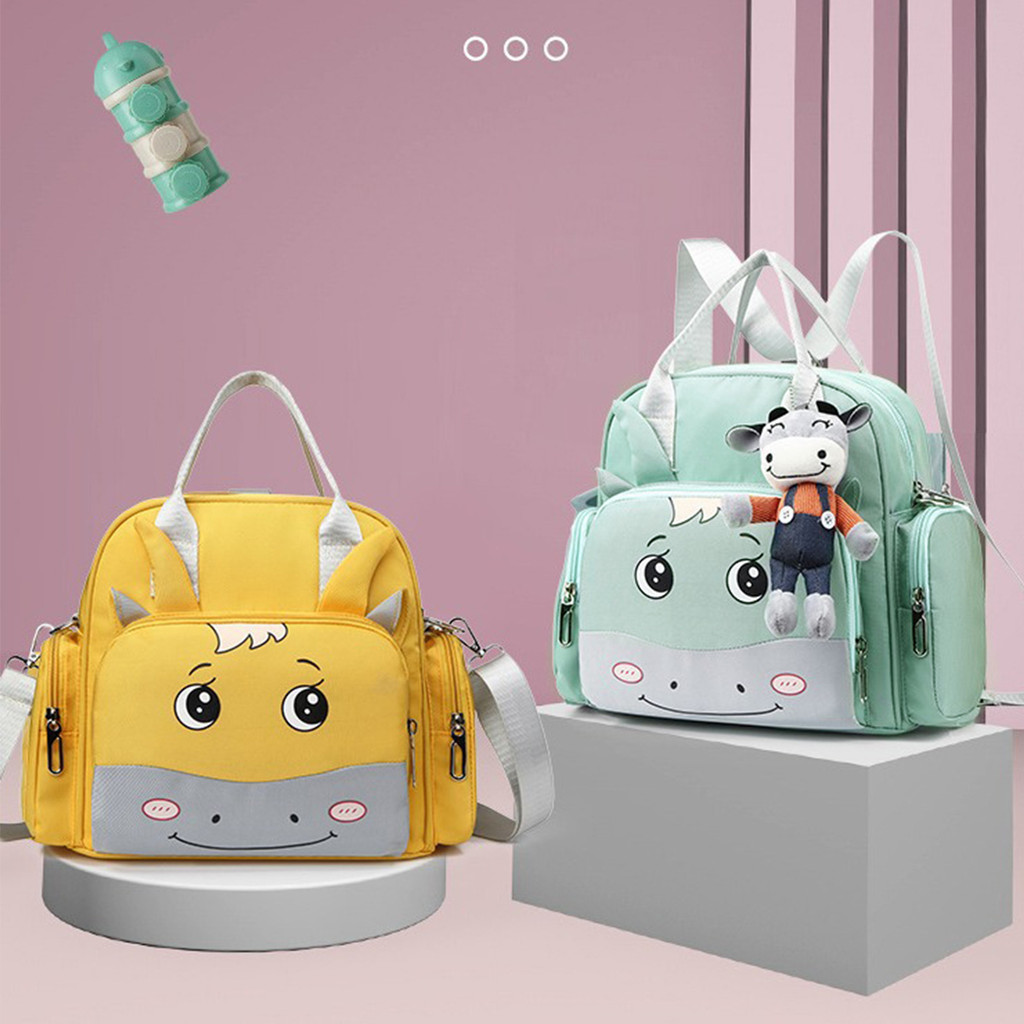 

1PC Mom and baby bag waterproof single shoulder portable double back cartoon large capacity multi-purpose car hanging bag