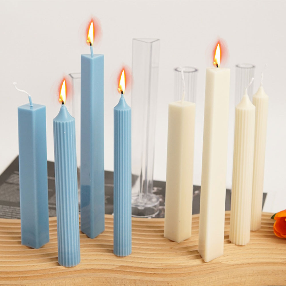 

Pointed Long Rod Acrylic Candle Mold Triangle Stripe Pole Plastic Mould Square Candlestick Making Tool Home Party Decor Gifts