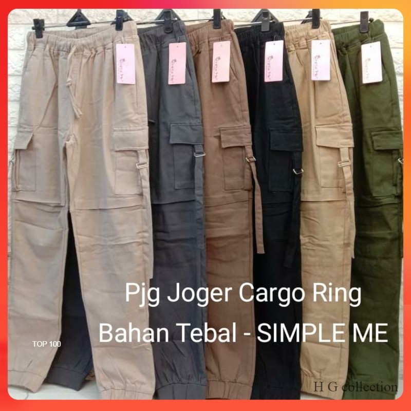 CELANA JOGGER CARGO KATUN TEBAL SIMPLE ME / CELANA JOGGER CARGO RING WANITA
