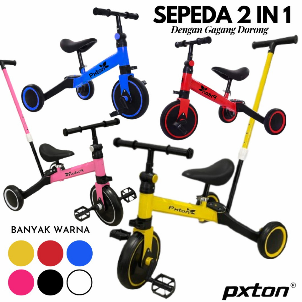 AK75SZ PXTON - Mainan Sepeda Anak Roda 3 / 2In1 M97 Sepeda Keseimbangan Anak Balance Bike Ride On Pu