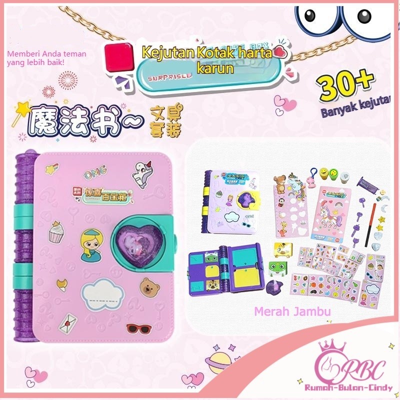 

【Penjual Lokal】Girls' Castle Magic Notebook Toys 5 Kejutan Membuka Kotak Harta Karun Musik untuk Hadiah Ulang Tahun