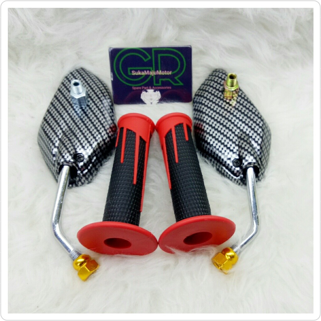 #CLN# spion karbon mini chrome handgrip domino new variasi paket universal yamaha honda Nmax,Aerox,P