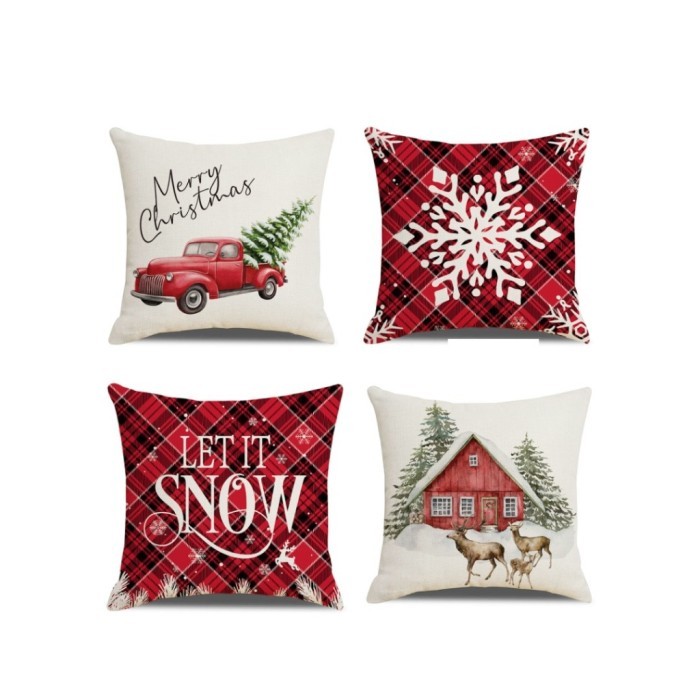 

Little O Sarung Bantal Tema Natal Cushion cover natal dekorasi natal - Set D