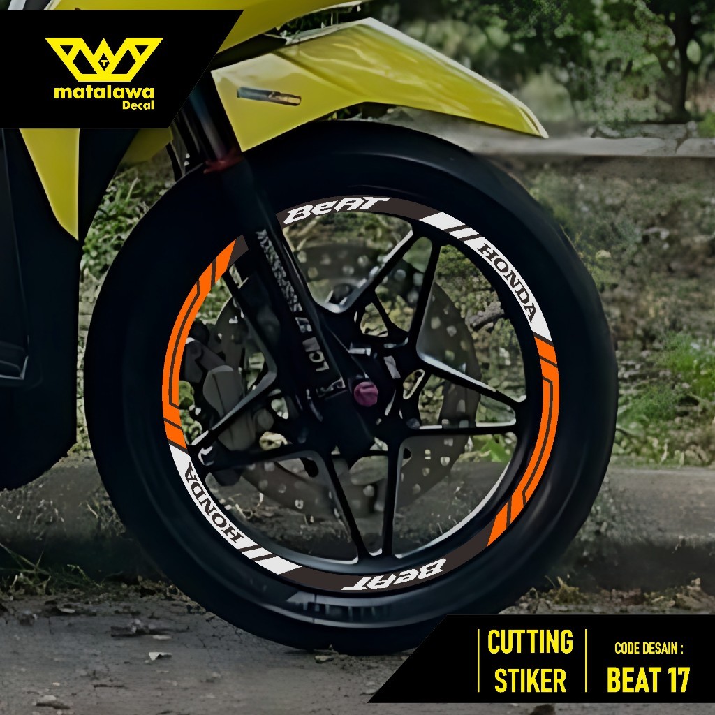 stiker velg honda beat fi Old street esp deluxe karbu sticker cutting velk motor ring 14 beat 17