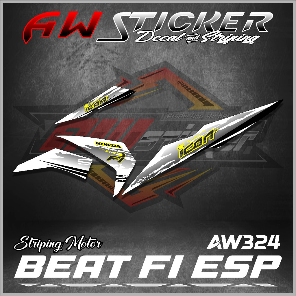 Striping Beat Fi Esp 2017-2019 Beat Street Variasi Simple Racing AW- 324