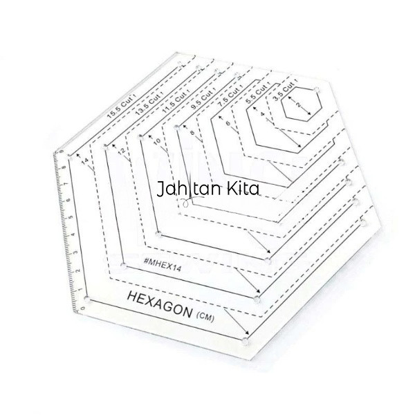 

Penggaris Jahit Pola Hexagon Skala 15.5cm Segi 6 Mika Akrilik Acrylic - Jahitan Kita
