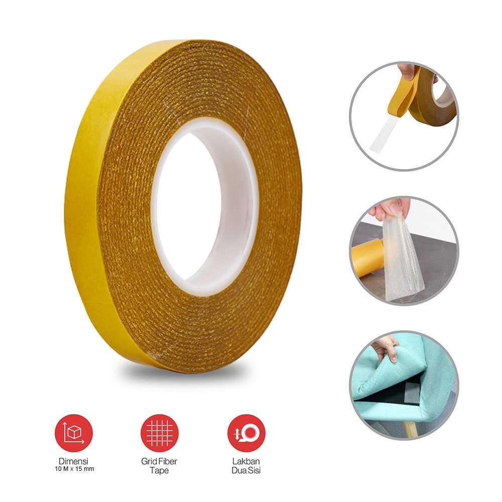 

TaffPACK Lakban Dua Sisi Super Strong Grid Fiber Double Sided Tape 10M - DA30