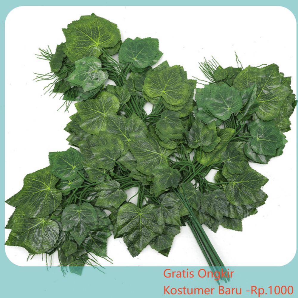 1 LUSIN Daun Anggur Artificial  Daun Maple Daun Plastik Dekorasi Pelaminan Dekorasi Ruangan
