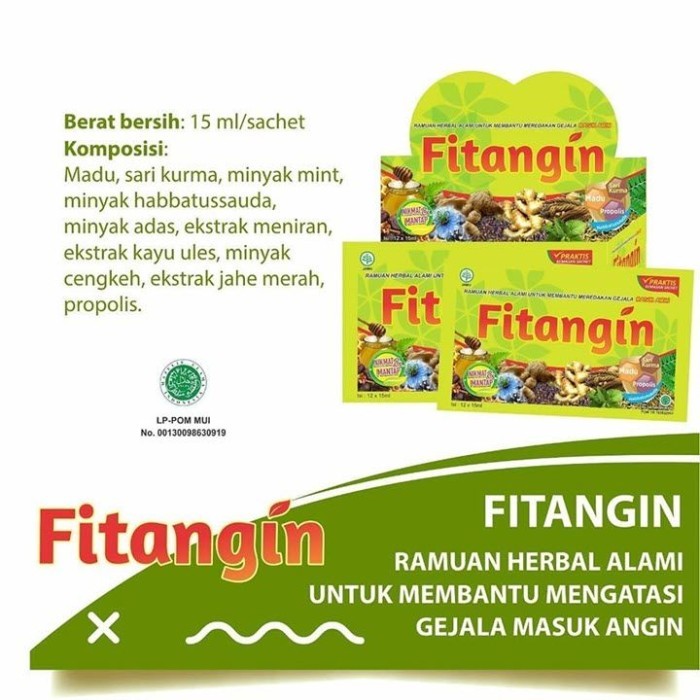 

h ORIGINAL FITANGIN Minuman Herbal Masuk Angin 1 Box 12 Sachet