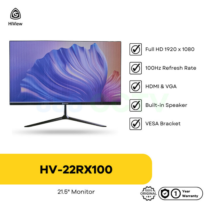 MONITOR HIVIEW HV-22RX100 Full HD Resolution (1920 x 1080) 22 INCH FHD HDMI VGA SPeaker fullhd 1920x