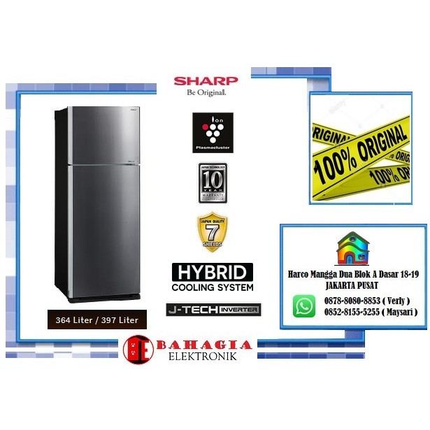 SHARP SJ-IG470M-DS KULKAS 2PINTU GRAND VETRO