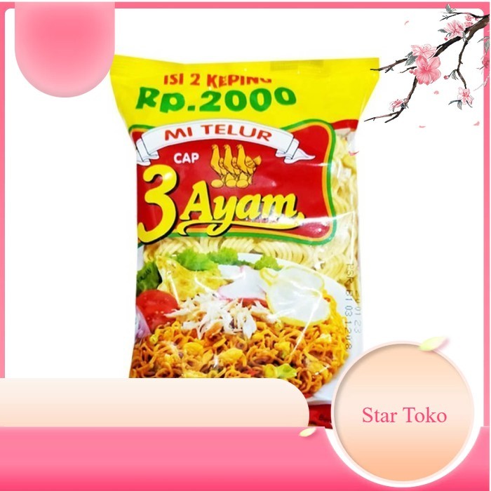 

Mi telur cap TIGA 3 ayam isi 2 keping 110g ECERAN 2000