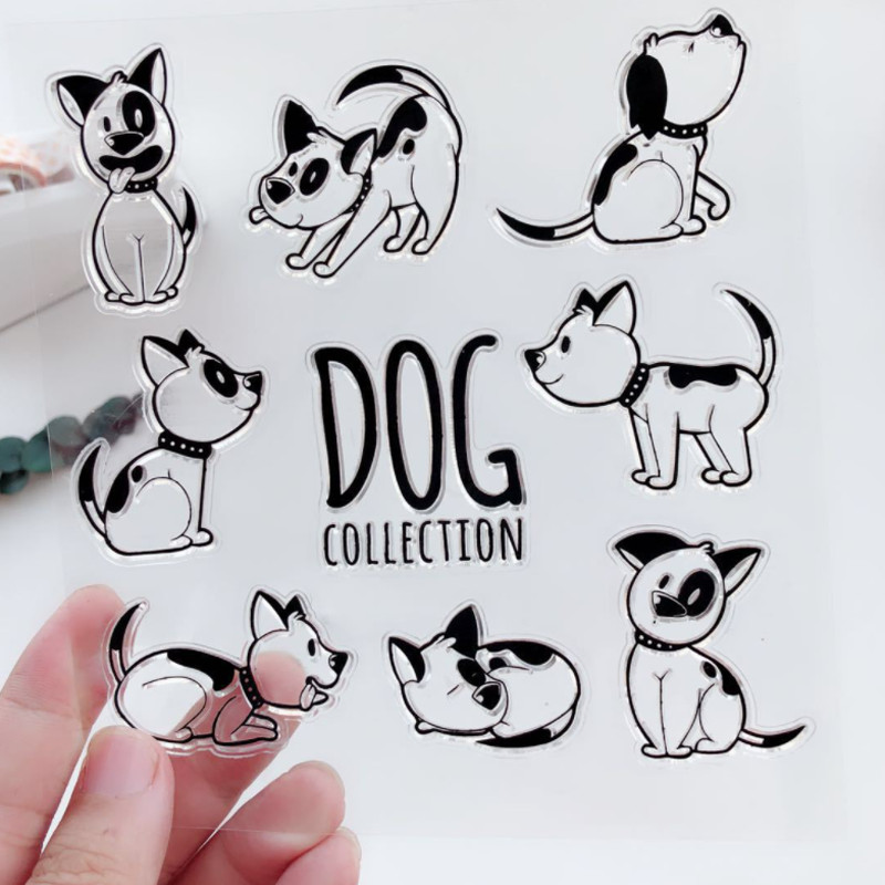

Puppy Transparent Silicone Stamp Cutting DIY Hand Account Scrapbooking Rubber Coloring Embossed Diary Stencils Decor Reusable