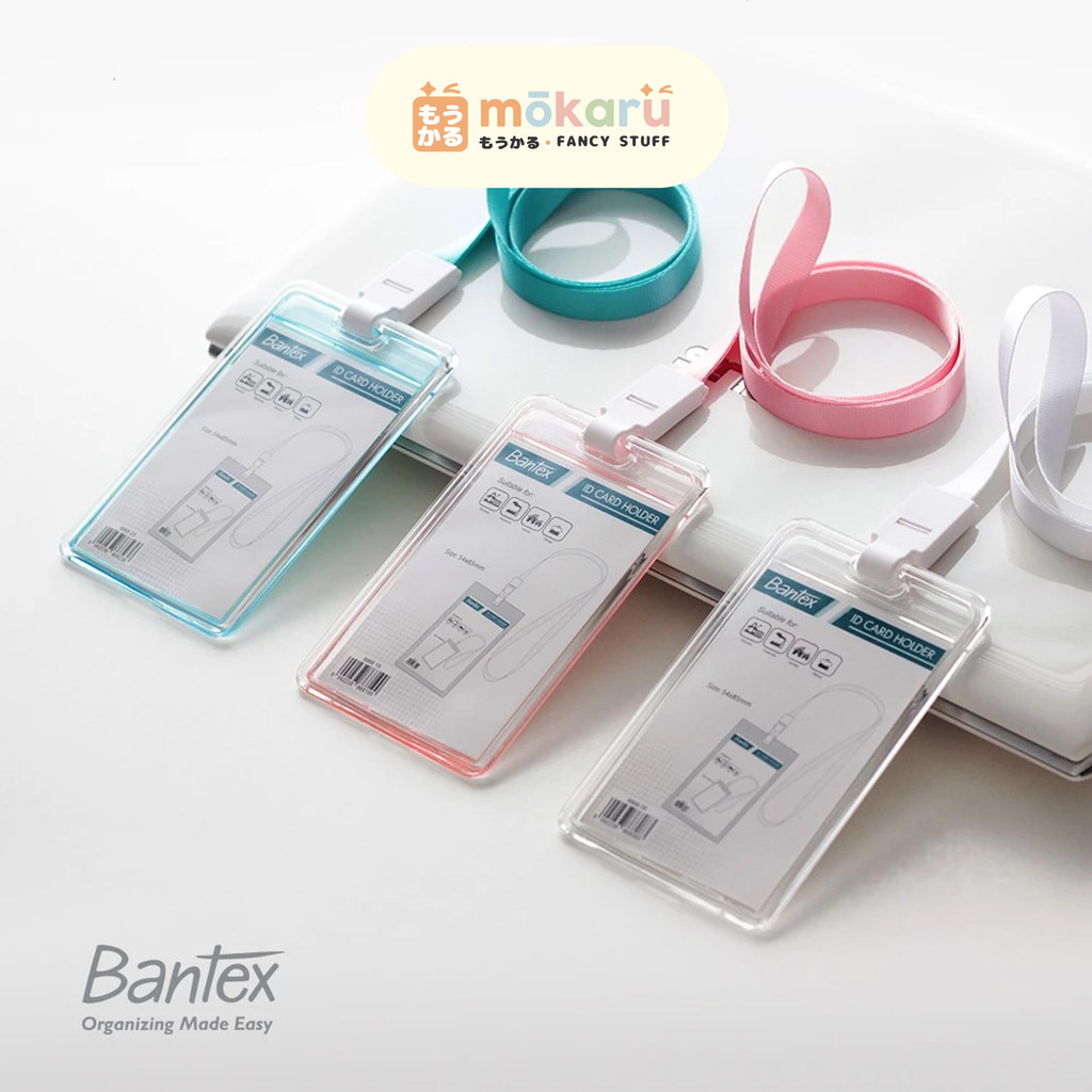 

Bantex ID CARD Name Tag Clear Transparent LANDSCAPE + Lanyard Transparan Murah Berkualitas 8868 08