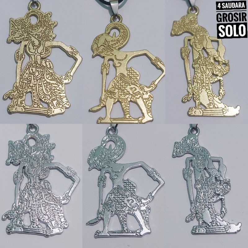 OLF_ACC Kalung Bandul Wayang || Kalung Tali Korea Liontin Wayang Warna Silver&Gold Etnik