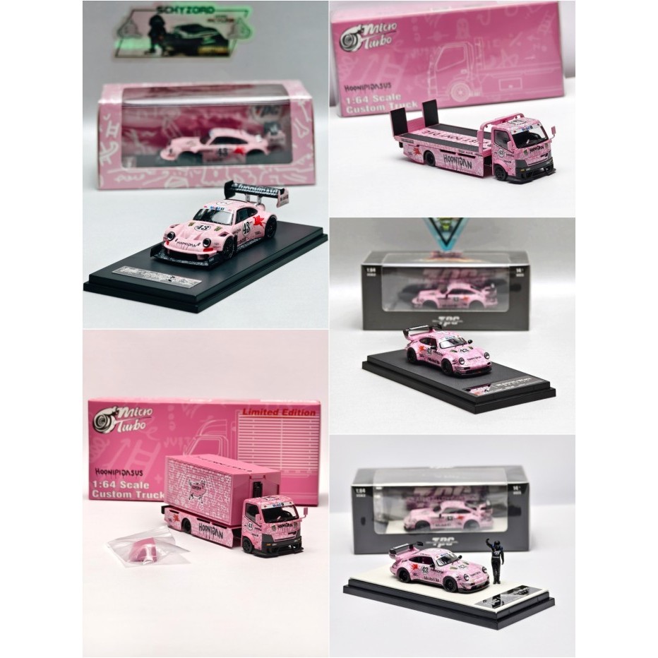 TPC Micro Turbo Truck RSR RWB 911 Ken Block #43 Hoonipigasus Monster Hoonipig Pink Series Limited
