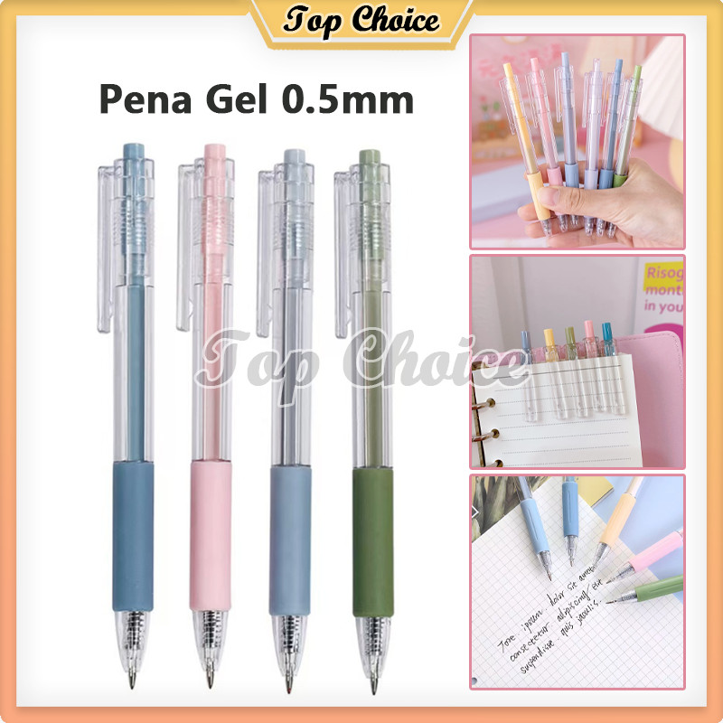 

Pulpen Cetekan Transparant Polos Pena Gel 0.5mm Tinta Hitam Alat Tulis Sekolah Kantor Pen Warna Warni Bolpoint Polos Murah