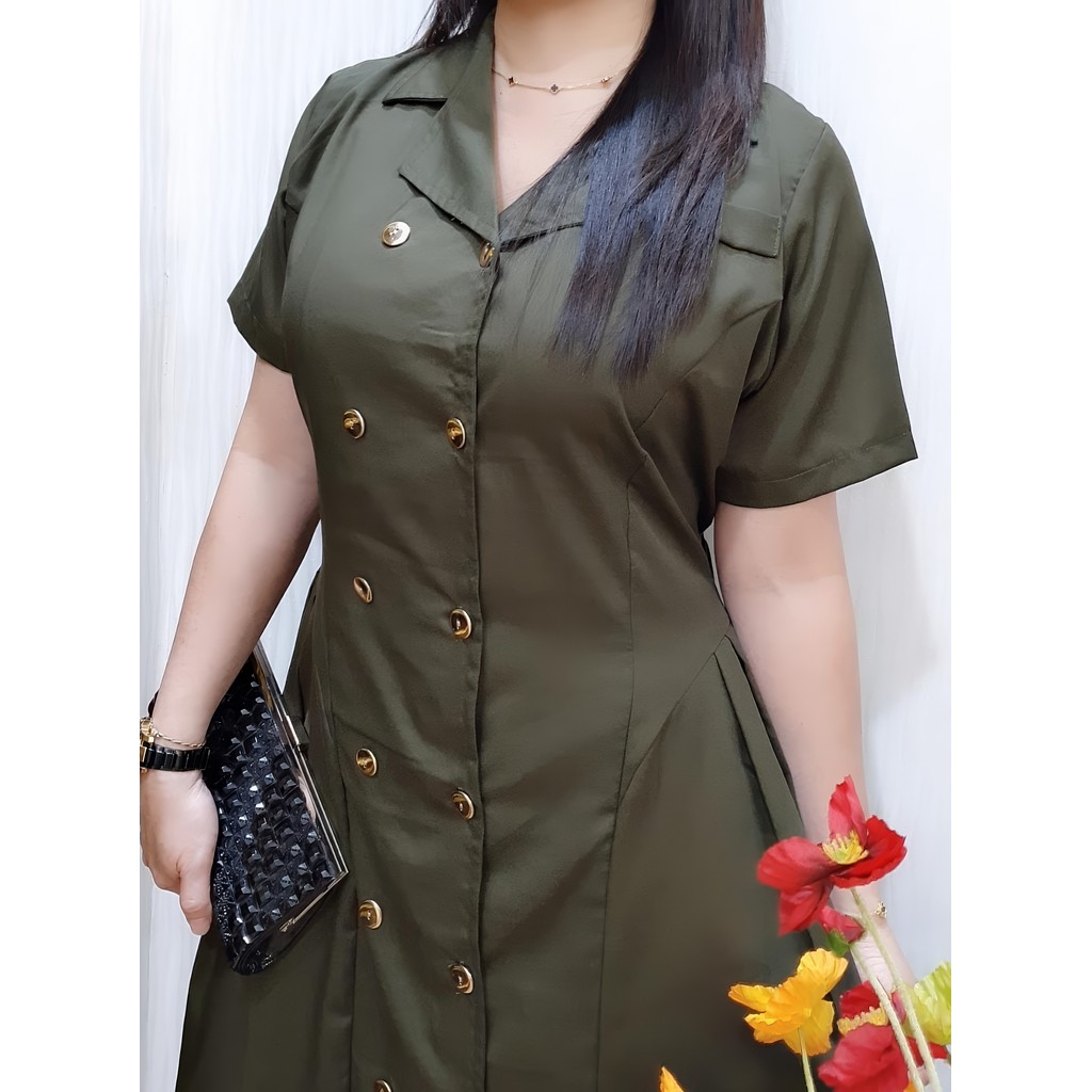 JESS Dress Midi Korea - Dress Blazer Wanita - Dress Pesta - Dress Formal - Dress Toyobo Katun Jepang