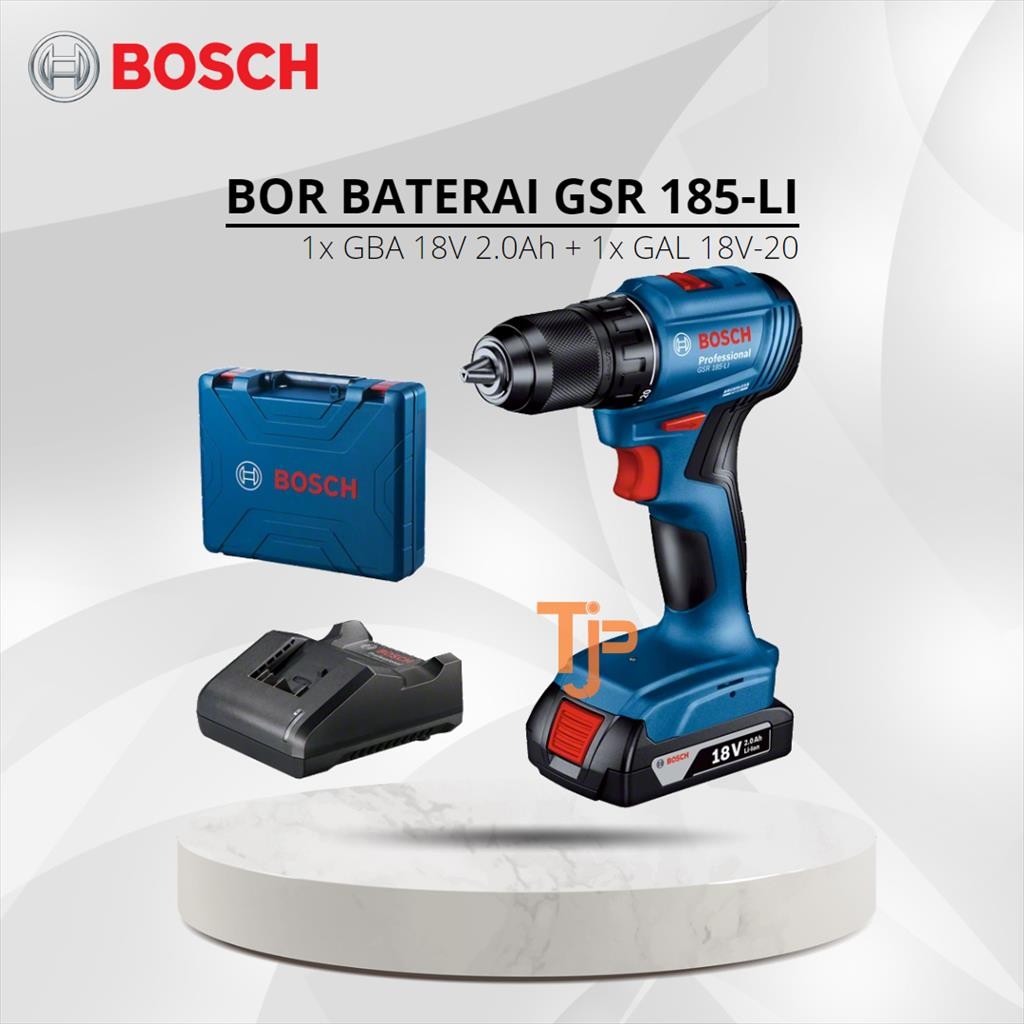BOSCH Mesin Bor Baterai/Impact Drill Cordless GSR 185-Li 18V 1 Baterai