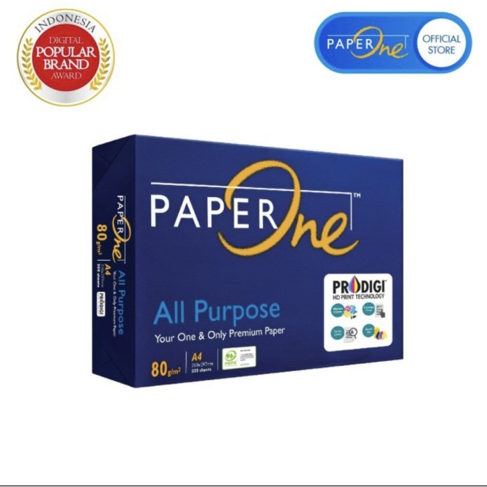 

best -Paper One A4 80 Gram / 1 Box ( 5 rim)/ Khusus Gosend / Grab Express