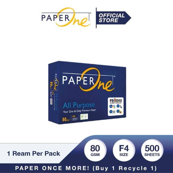 

best -PaperOne Kertas F4 80gr All Purpose 1 Rim (500 lembar) Kertas HVS