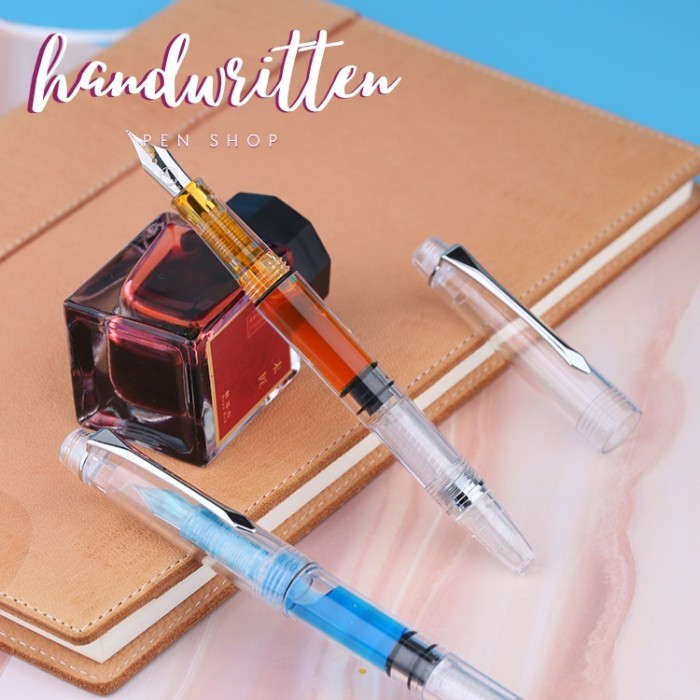 

best -MAJOHN Typ S8 Piston Filler Fountain Pen - Clear, SS Extra Fine