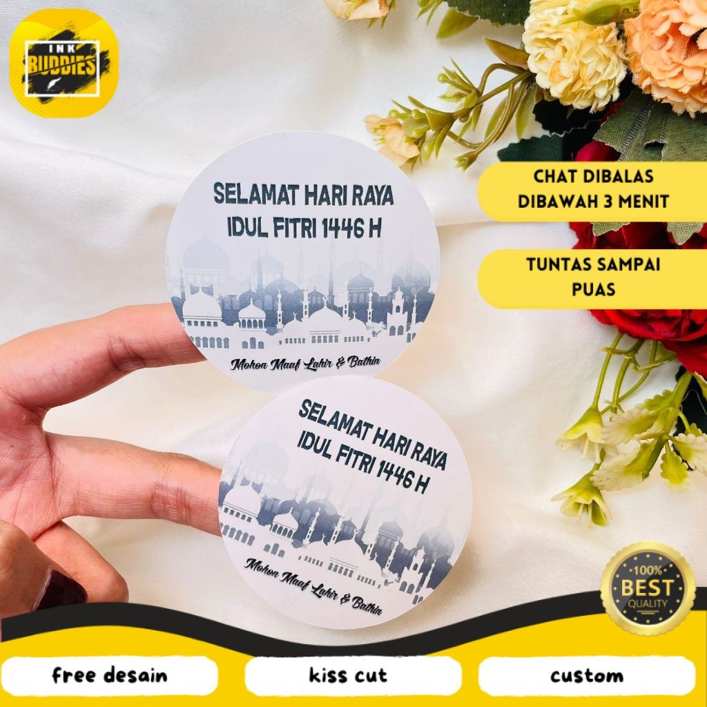 

INB 2-4 Sticker Label Lebaran Stiker Selamat Idul Fitri Bulat Kue Kering Ramadhan Eid Fitri