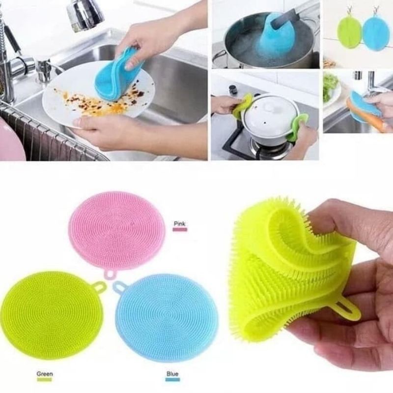 [TG39] spons cuci piring silikon - sponge cuci piring karet - spon mandi serbaguna