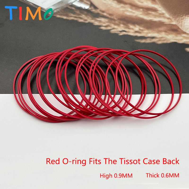 2/4PCS Red Gasket O-Ring 25-33MM Plastic Gasket Suitable For Tissot Watch Case Bottom Cover T035 Cou