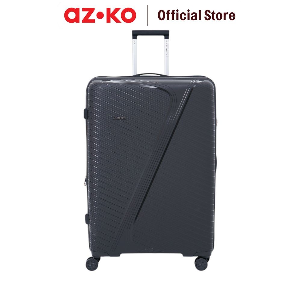 AZKO Luggo Leora Koper Pp Tsa Hitam Lock Luggage Koper Bagasi Tas Jalan-Jalan Travel Bag Tas Roda