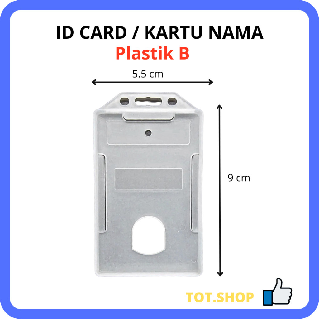 

ID CARD Plastik Name Tag Gantungan Tempat Wadah Kartu Nama Tebal Casing ID Card Tanda Pengenal Tempat Karyawan Pegawai Kantor PLASTIK Frozz