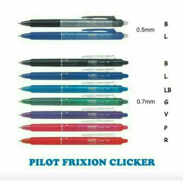 

RB Pilot Frixion Clicker 0.5 & 0.7 BLRT-FR / Pulpen Hapus / Erasable Pen