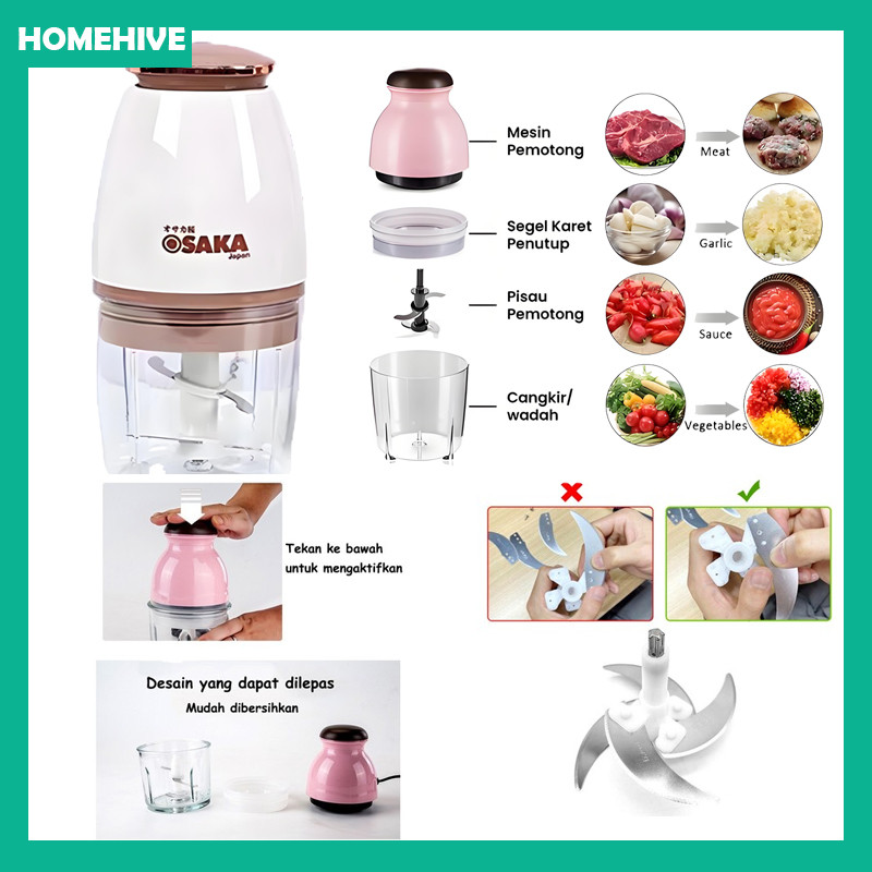 Daging Penggiling Daging Listrik / Penggiling Daging Sayur Portable Elektrik / Blender Portable Mini