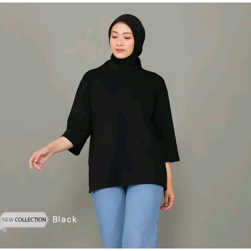 KAOS OVERSIZE WAFFLE LENGAN 7/8 / KAOS WAFER JUMBO / BASIC SWEATSHIRT WAFFEL UNIQLO