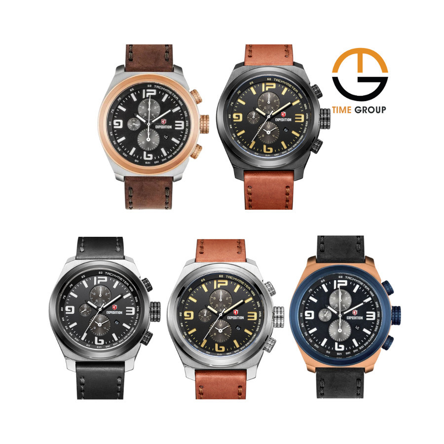 JAM TANGAN PRIA EXPEDITION E6356 E 6356 MCL LEATHER STRAP ORIGINAL