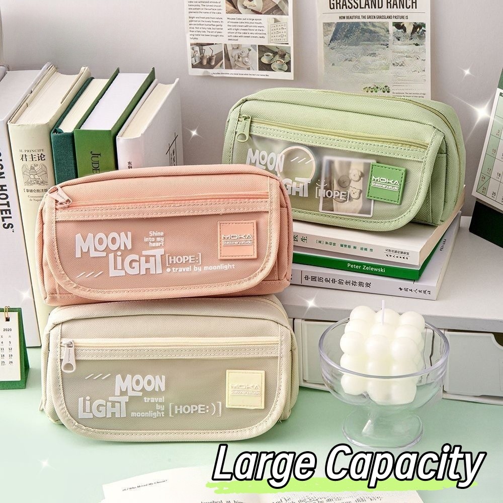 

CARAT Kotak Pensil MOONLIGHT MULTI-LAYER Large Capacity Pencil Bag/Tas Pena Tempat Kotak Pensil Aesthetic Pen Bag Pouch Holder Lucu