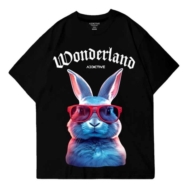 Addictive Premium Oversize T-Shirt - Wonderland, Kaos Atasan Pakaian Cotton Combed