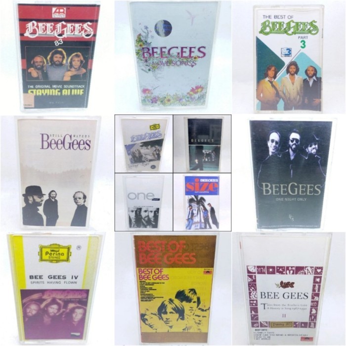 Kaset pita BEE GEES - one night only - love songs - still waters - their greatest hits the record - 