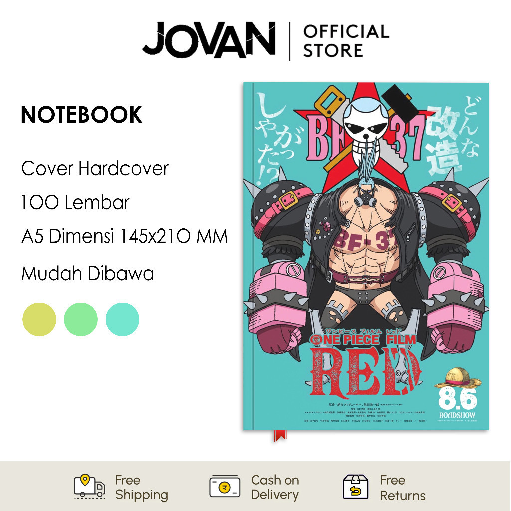 

Notebook Hardcover Custom One Piece Red Franky Buku Tulis Catatan Note Agenda Planner Jurnal Diary Notebook Anime