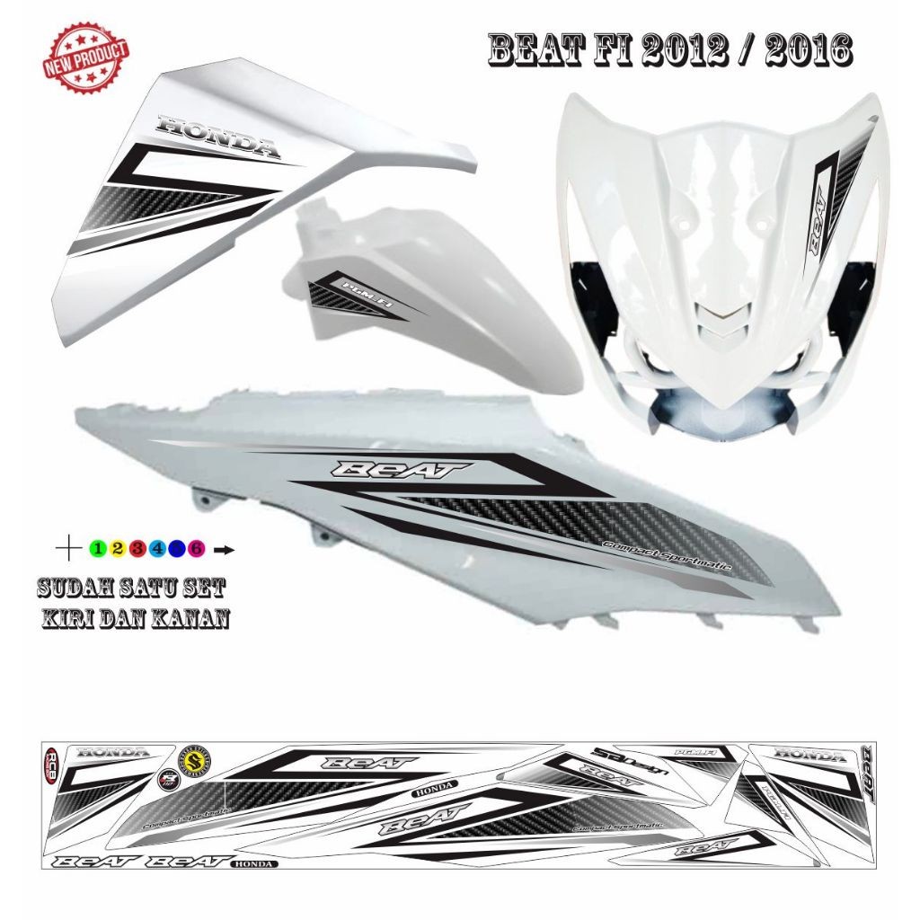STIKER VARIASI BUAT MOTOR BEAT FI POLET MOTIF KEREN STRIPING BEAT FI STIKER MOTOR