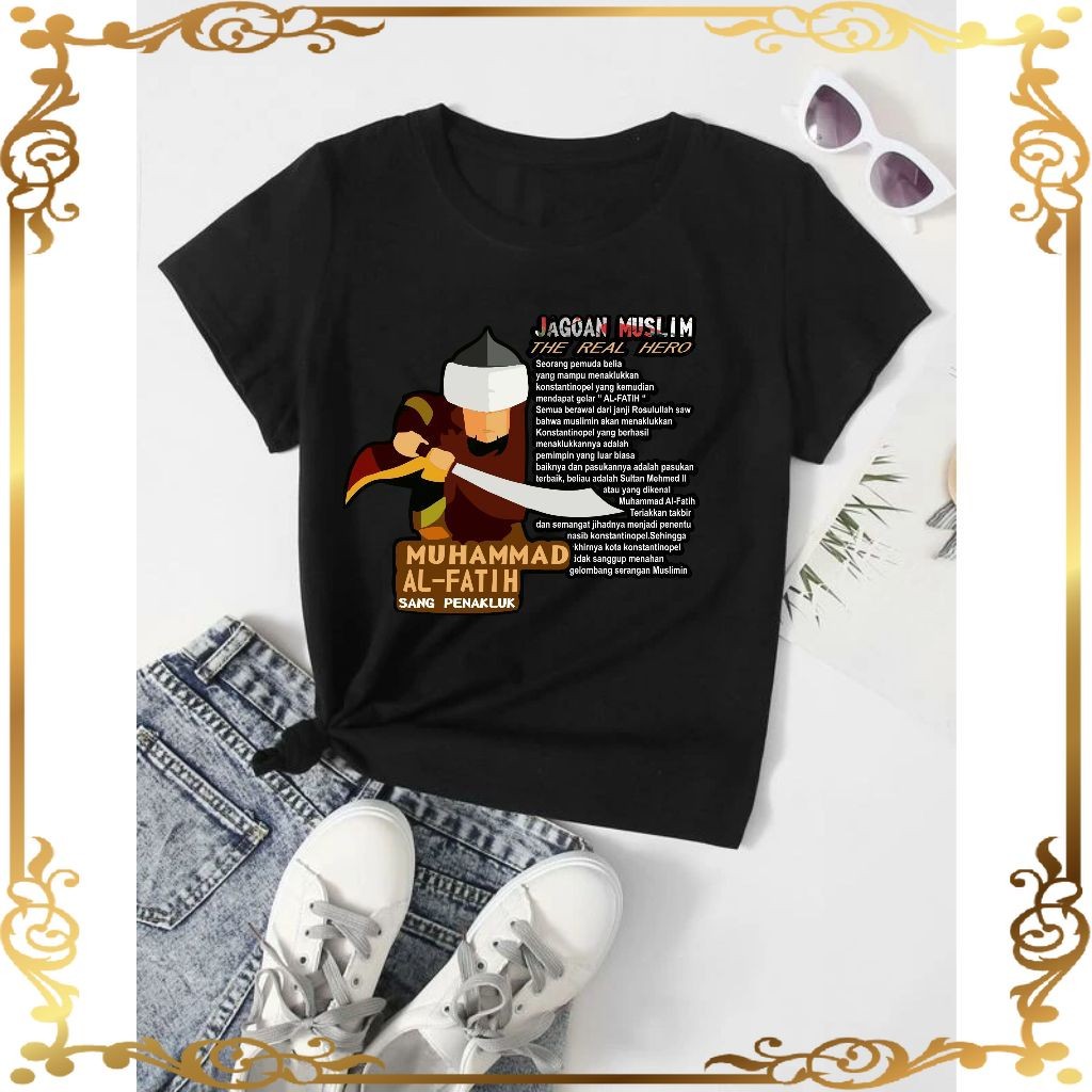KHAFA Kaos Tshirt Anak Muhammad AL Fatih Motif Muslim Islami Keren Unisex Usia 1-10 Thn Fashion Kids