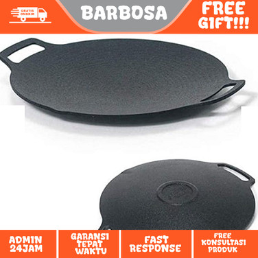 Wajan Konduksi panggangan jumbo 34cm Wajan Besi BBQ Korea anti lengket