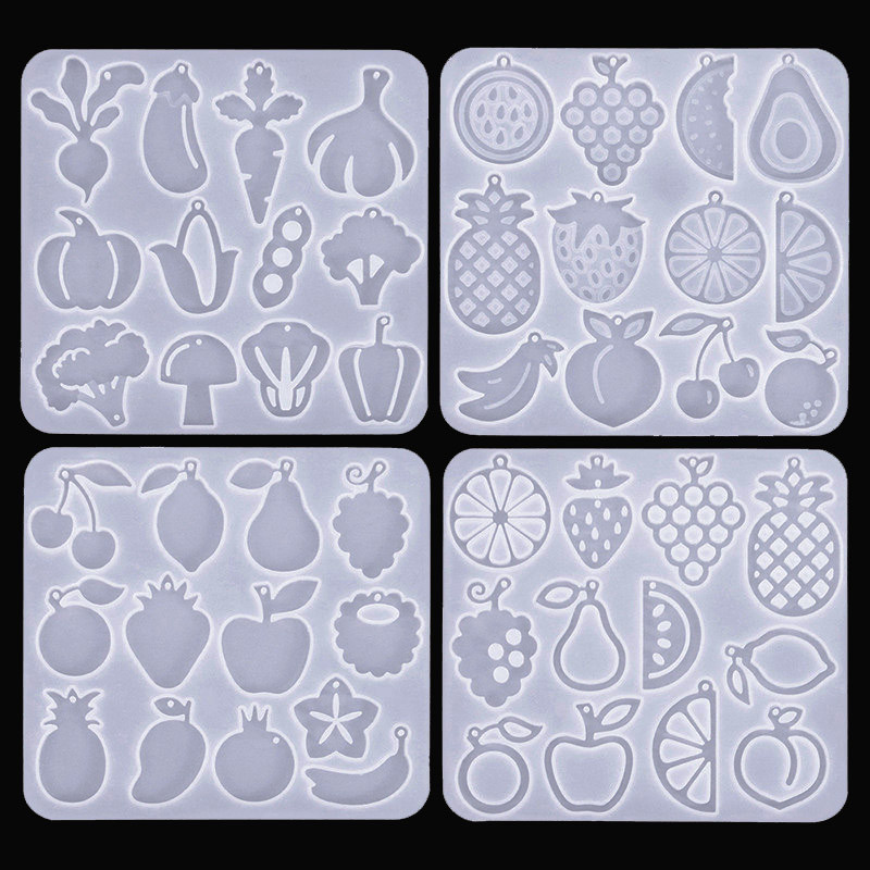 

Resin DIY Earrings Silicone Mold Strawberry Cherry Vegetable Pendant with Hole Silicone Molds for Resin Jewelry DIY Art Craft