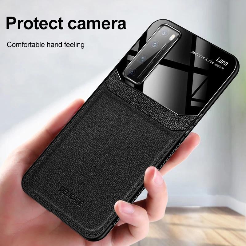 New Phone case Huawei Nova 7 Pro SE 5G Nova7SE Hard Leather Mirror Lens Camera Protector HandPhone B