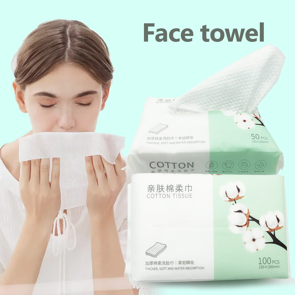 

Cotton Disposable Face Towel Soft Washcloths Facial Cleansing Cotton Tissue Wet Dry Wipes Makeup Remover Towel for Skincare