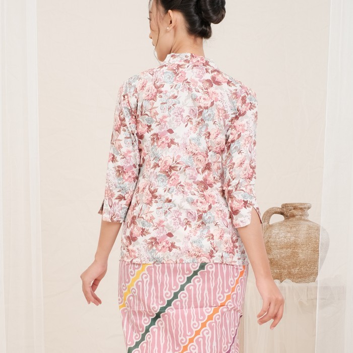 

Kebaya Kartini Florine Lengan 7/8 Meradelima Katun Jepang Dusty Pink - XXXL