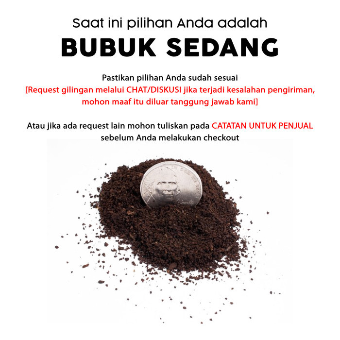 

Kopi Arabica Kintamani Kelos 200 Gram (Biji/Bubuk) | Worcas Coffee - BUBUK SEDANG